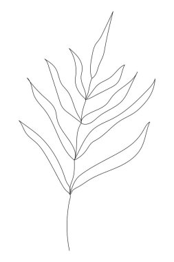 Yapraklı el dallarının kusursuz deseni. Arka planda izole edilmiş siyah siluetler. Vektör illüstrasyonu - baskı şablonu, ambalaj kağıdı, yazdırılmış materyaller, tekstil, kumaş.