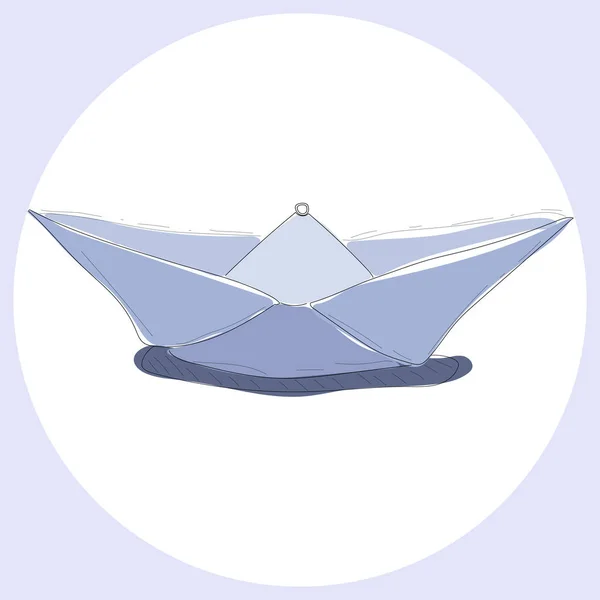 Padrão Sem Costura Barco Papel Azul Claro Ilustração Estoque Sobre —  Vetores de Stock
