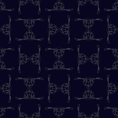 Eşek arısı başı beyaz iz bırakmadan koyu mavi arka planda izole edilmiş. Böcek tekrar tasarımı. Tekstil, duvar kağıdı, baskılar, desenler ve ambalaj kağıdı için güzel hayvan tasarımı elementleri.