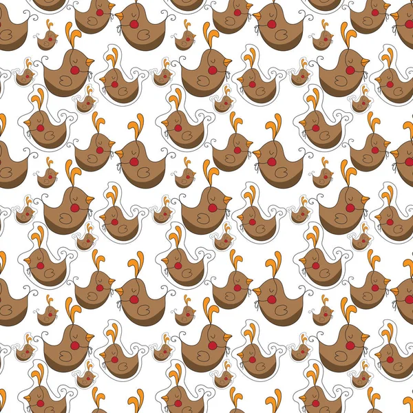 Бесшовный Рисунок Плоской Иллюстрацией Милых Цыплят Кроличьих Ушках Скандинавский Стиль — стоковое фото