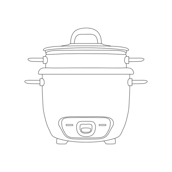 Food Steamer Icona Linea Isolata Sfondo Bianco Elettrodomestico Elemento Cucina — Vettoriale Stock