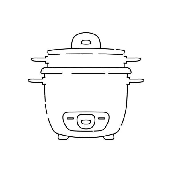 Food Steamer Linie Symbol Isoliert Auf Weißem Hintergrund Haushaltsgerät Küchenartikel — Stockvektor