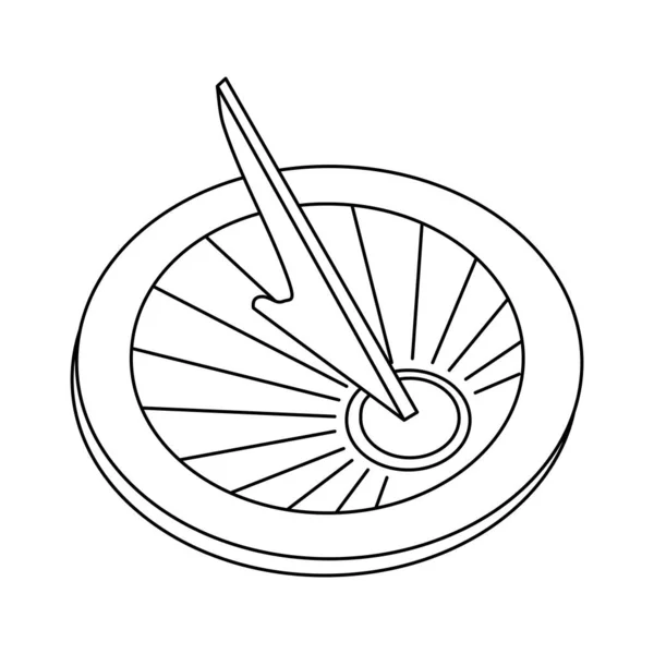 Sonnenuhr Symbol Sonnenuhr Umriss Einer Antiken Sonnenuhr Handgezeichnete Vektor Illustration — Stockvektor