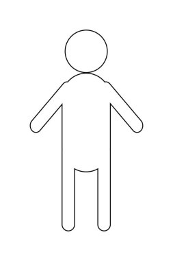 Simge adam, vektör stok çizimi beyaz arka planda izole edildi. Özet çizimleri.