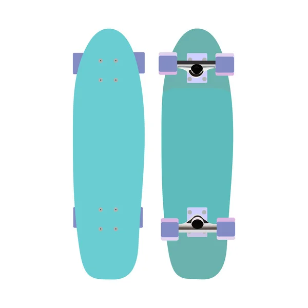 Ensemble Icône Planche Roulettes Skateboards Colorés Plat Style Dessin Animé — Image vectorielle