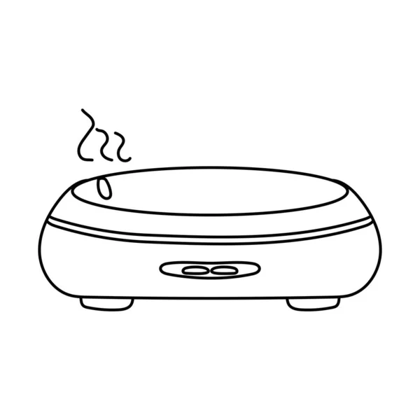 Luftbefeuchter Mit Dampfstrahlumrandung Elektronisches Gerät Zur Benetzung Der Raumluft Illustration — Stockvektor