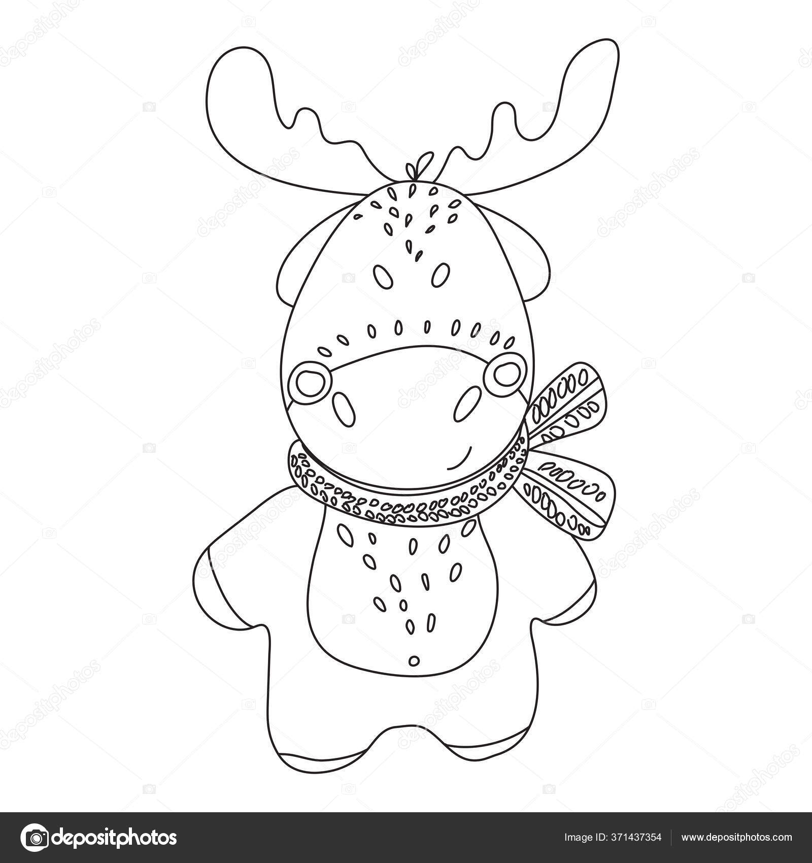 Esboço Vazio Cabeça Girafa Doodle Bonito Isolado Fundo Branco