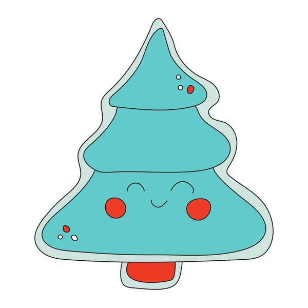 クリスマスのおもちゃの木の人形クリスマス要素 ベクトル アイテム 白い背景に隔離された新年の装飾とストックイラスト プリント カード テキスタイル等のデザイン — ストックベクタ