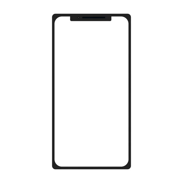 Smartphone Couleur Noire Icône Avec Écran Blanc Vierge Dans Style — Image vectorielle