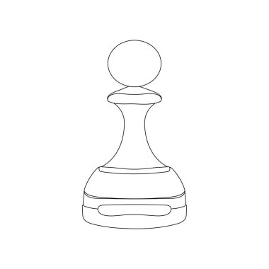 Siyah hatlı figürlerin satranç taşı düz arkaplanda izole edilmiş. Satranç uygulamaları ve web siteleri için satranç oyunu simgesi. Vektör stok illüstrasyonu