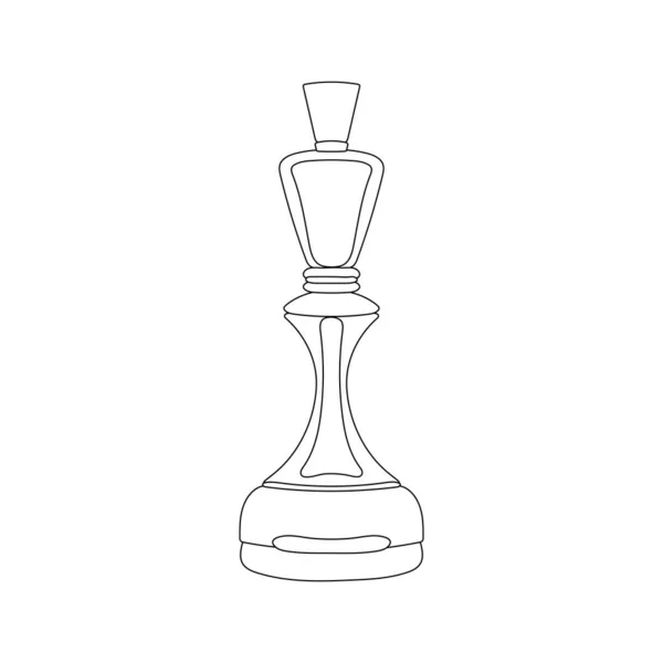 Шахматные Фигуры Черного Контура Выделенные Белом Фоне Плоском Стиле Значок — стоковый вектор