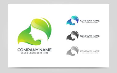 Güzeller güzeli kadın logo sembolü. Modern vektör grafik illüstrasyonu