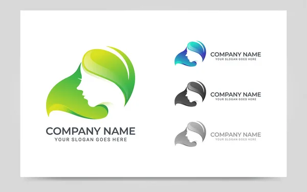 Güzeller güzeli kadın logo sembolü. Modern vektör grafik illüstrasyonu