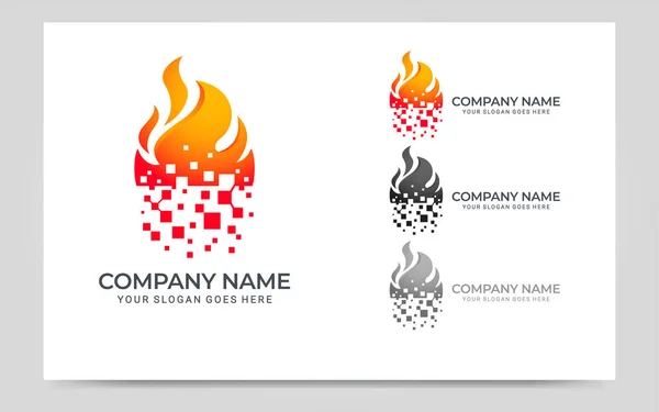 Modern ateş logosu tasarımı vektör çizimi. Grafik tasarım ögesi