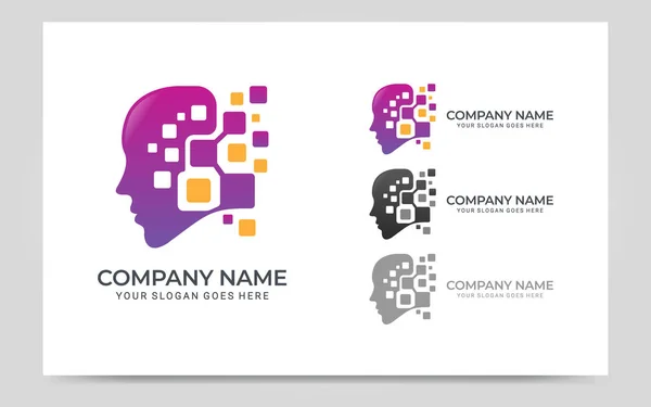 People Abstract Head Logo Modern Human Face Graphic Illustration Vector — Stock Vector