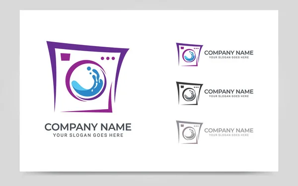 Design Moderne Logo Services Blanchisserie Conception Logo Modifiable Illustration Graphique — Image vectorielle