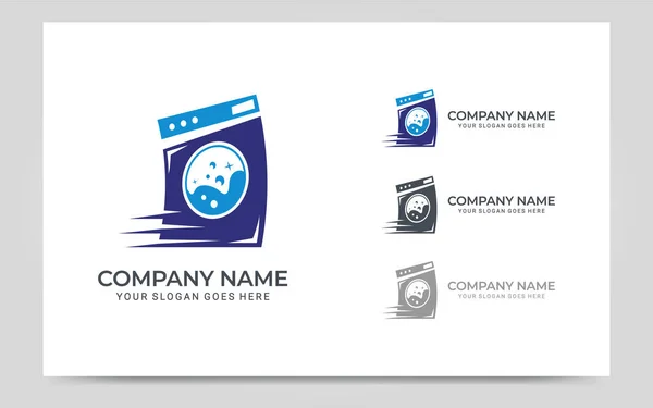 Design Logotipo Serviços Lavanderia Moderna Design Logotipo Editável Ilustração Gráfica — Vetor de Stock