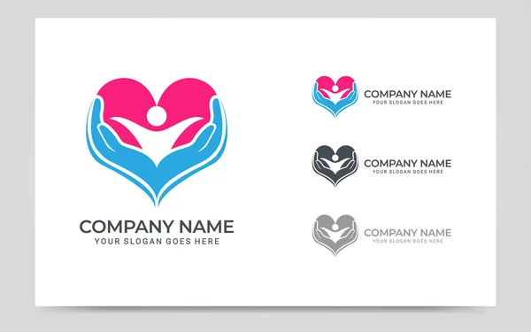 Logo tabanlı aşk sembolü soyut grafik çizimi. Vektör şablonu tasarımı