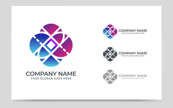 Modern Geometric Abstract Logo Design Editable Symbol Vector Illustration Template — Stock Vector