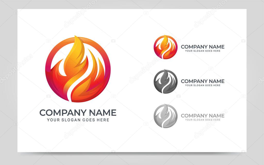 Modern fire logo design vector illustration. Graphic design element