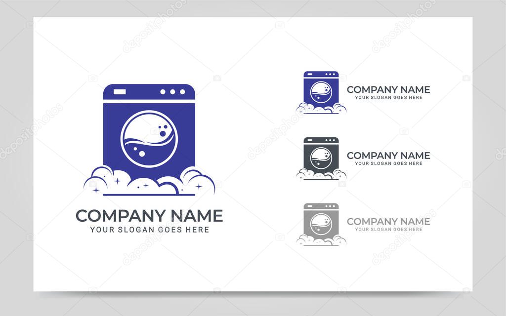 Modern Laundry services logo design. Editable logo design. Vector graphic illustration