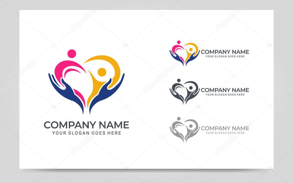 Logo based love symbol icon abstract graphic illustration. Vector template design