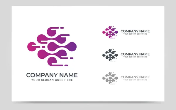 Soyut dijital teknoloji sembolü logo tasarımı. Düzenlenebilir vektör illüstrasyon logosu tasarımı