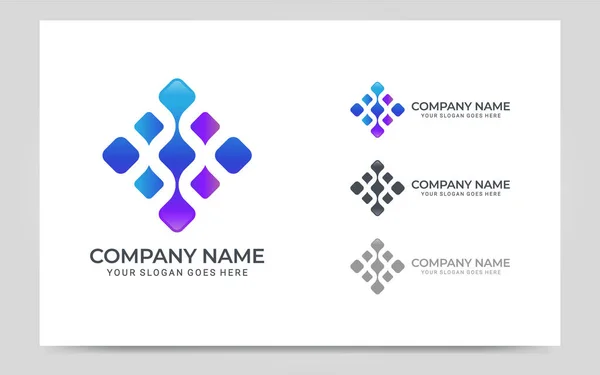 Design Logotipo Símbolo Tecnologia Digital Abstrato Design Logotipo Ilustração Vetorial —  Vetores de Stock