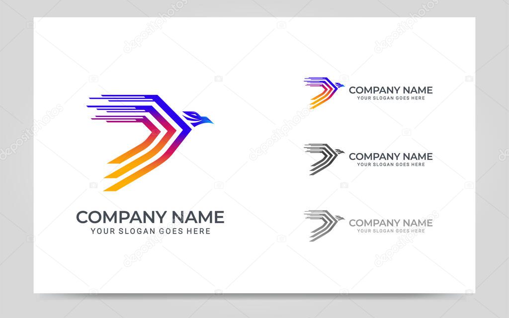 Modern Bird logo design. Vector graphic illustration design