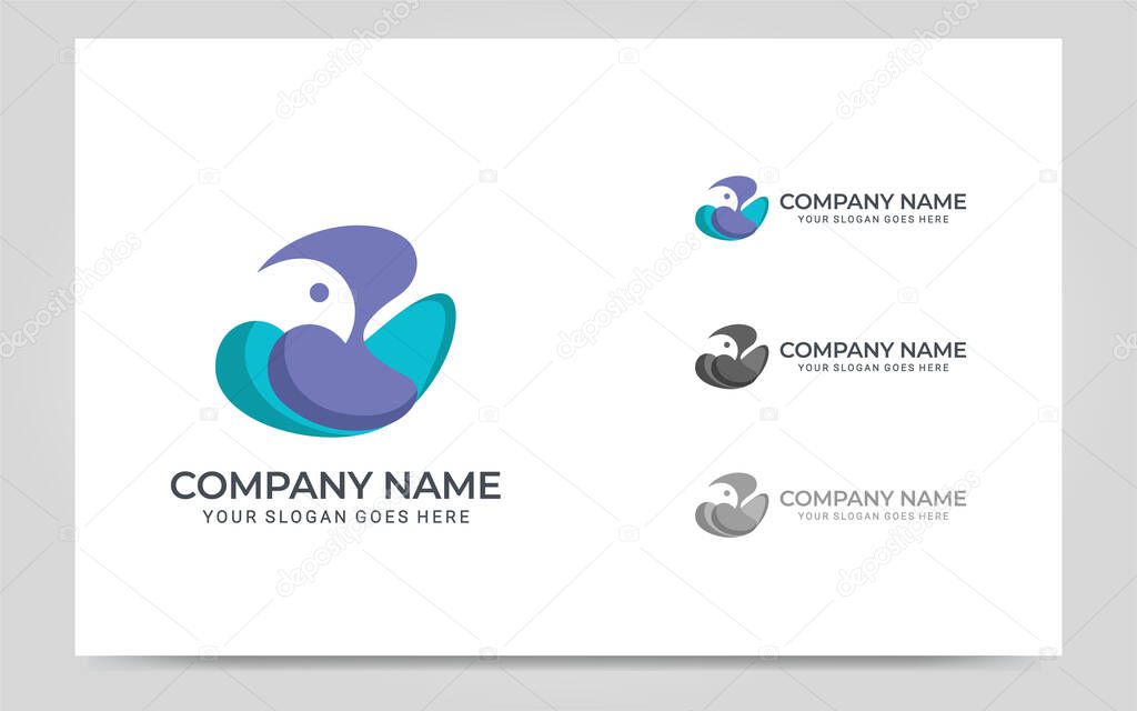 Modern Bird logo design. Vector graphic illustration design