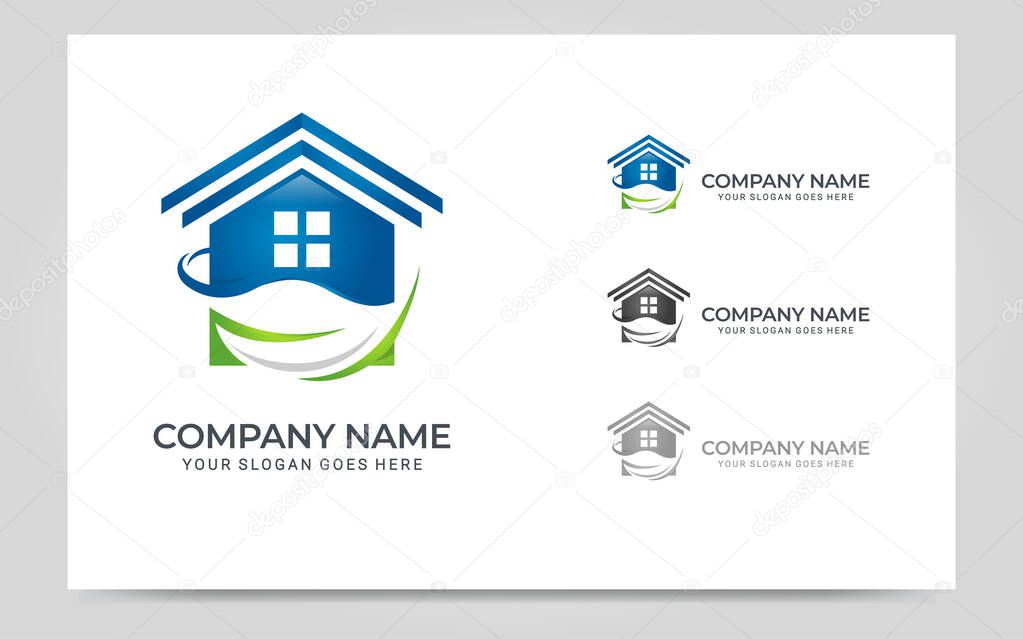 Modern house logo template design. Building Logo Vector Design.