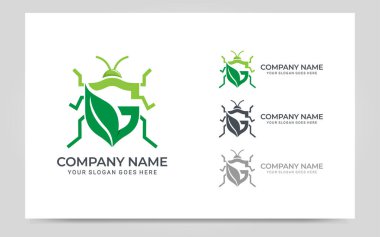 Yeşil böcek temizleyici logosu. Düzenlenebilir logo tasarımı