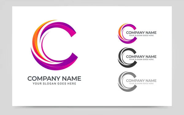 Modern C harfi logo tasarımı. Düzenlenebilir logo tasarımı