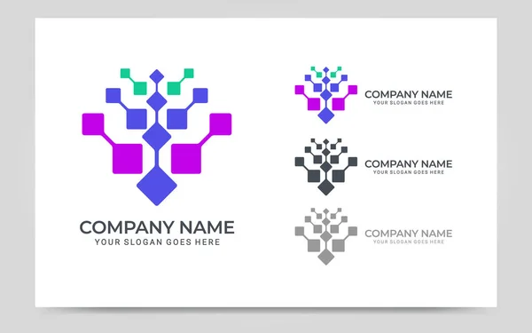 Design Logotipo Símbolo Tecnologia Digital Abstrato Design Logotipo Editável Ilustração — Vetor de Stock
