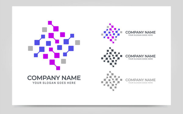 Абстрактный дизайн логотипа цифровых технологий. Дизайн логотипа. Векторная графика
