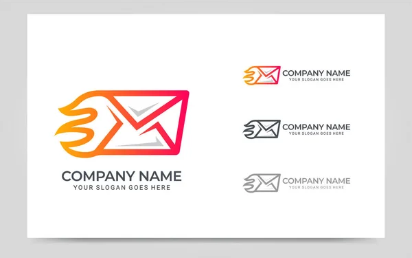 Modern yangın posta logosu tasarımı. Düzenlenebilir logo tasarımı
