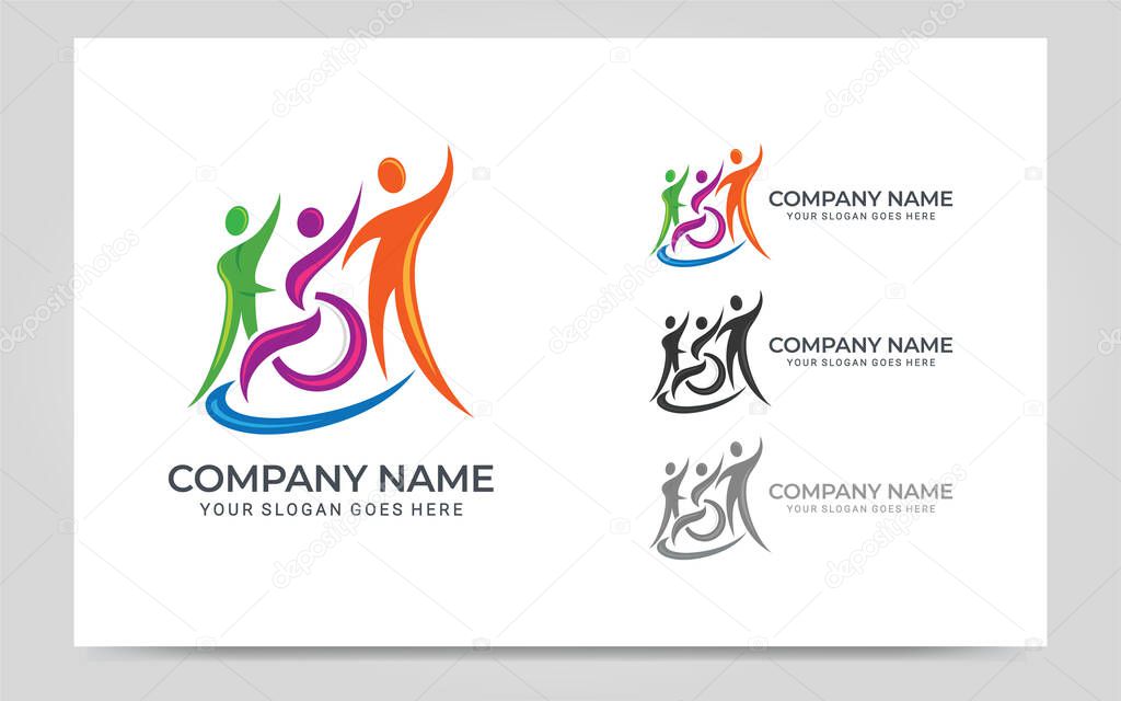 Medical care logo design. Foundation or community logo design