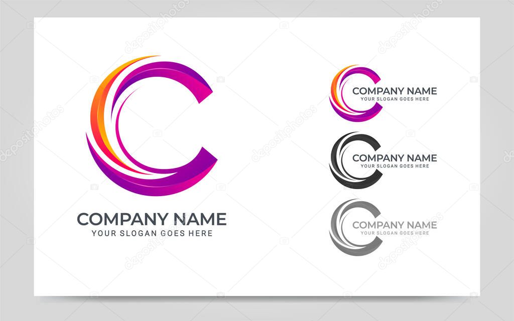 Modern letter c logo design. Editable logo design