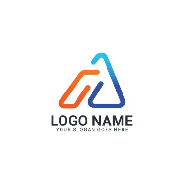 Modern soyut harf A logo tasarımı. Düzenlenebilir modern logo tasarımı