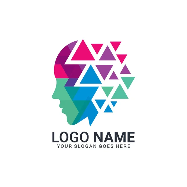 İnsanlar logoyu yönetiyor. İnsan yüzü çizimi. Yaratıcı logo. vektör düzenlenebilir dosya