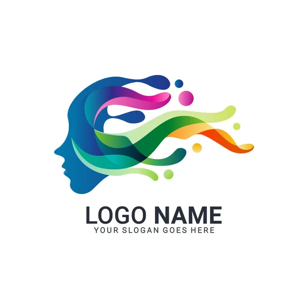 İnsanlar logoyu yönetiyor. İnsan yüzü çizimi. Yaratıcı logo. vektör düzenlenebilir dosya