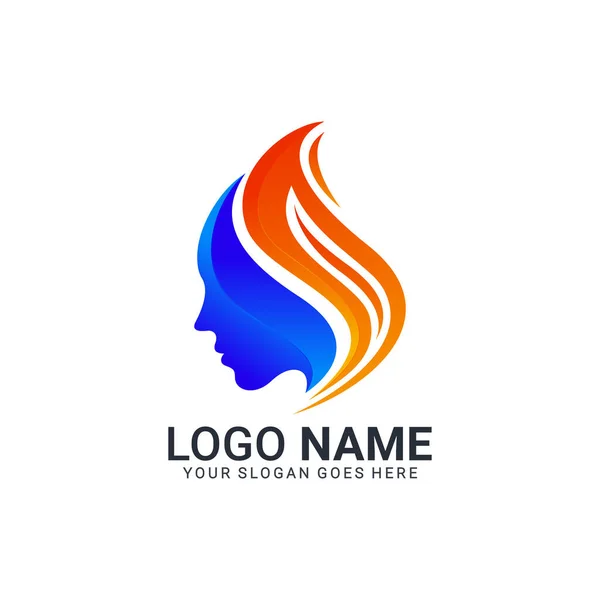 Pessoas Cabeça Logotipo Ilustração Face Humana Mente Logotipo Criativo Arquivo —  Vetores de Stock