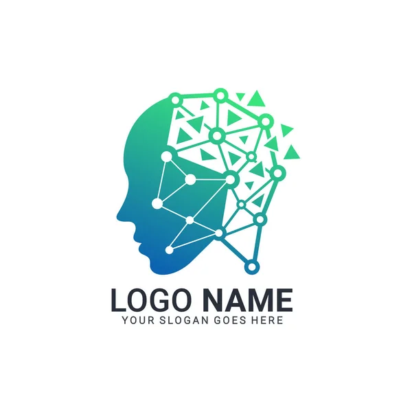 Logo Ludzi Głowie Ilustracja Ludzkiej Twarzy Pomysłowe Logo Plik Edytowalny — Wektor stockowy