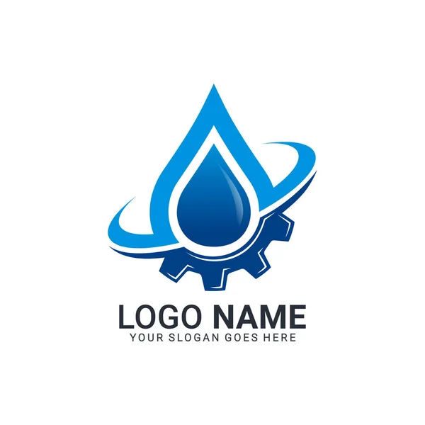 Logo Eau Gaz Design Conception Logo Modifiable — Image vectorielle