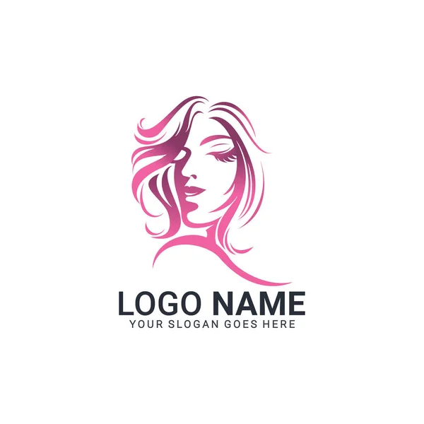 Design Logo Femme Beauté Conception Logo Modifiable — Image vectorielle