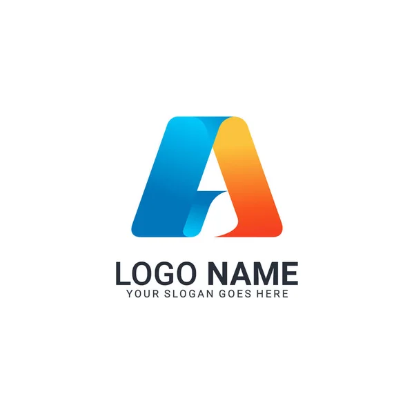 Moderne Abstrakte Buchstaben Ein Logo Design Editierbares Modernes Logo Design — Stockvektor