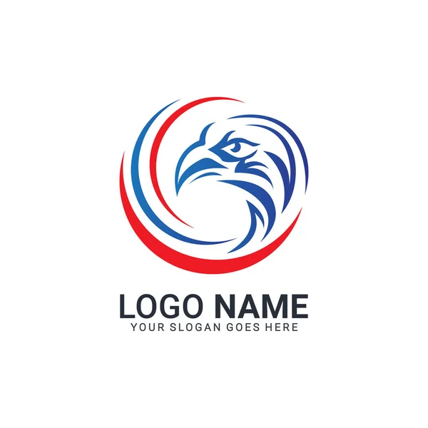 Modern soyut teknoloji kartal logosu tasarımı. Düzenlenebilir hayvan logosu tasarımı