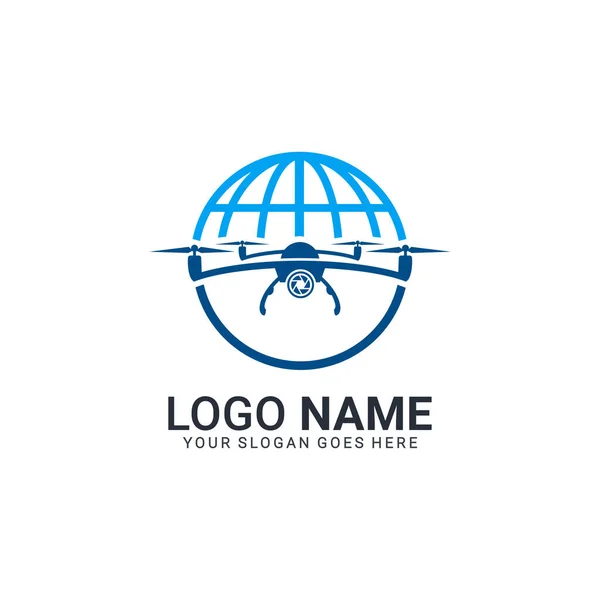 Design Des Flugdrohnen Logos Editierbares Logo Design — Stockvektor