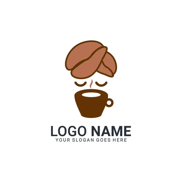 Kahve logosu tasarımı. Kahve işi ya da topluluk için modern logo. Düzenlenebilir logo tasarımı