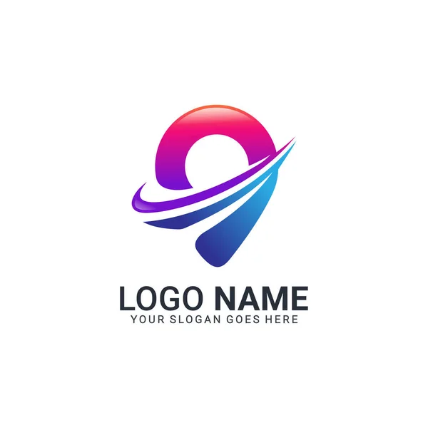 Färgglada Landmärke Tecken Logotyp Design Redigerbar Logotyp Design — Stock vektor